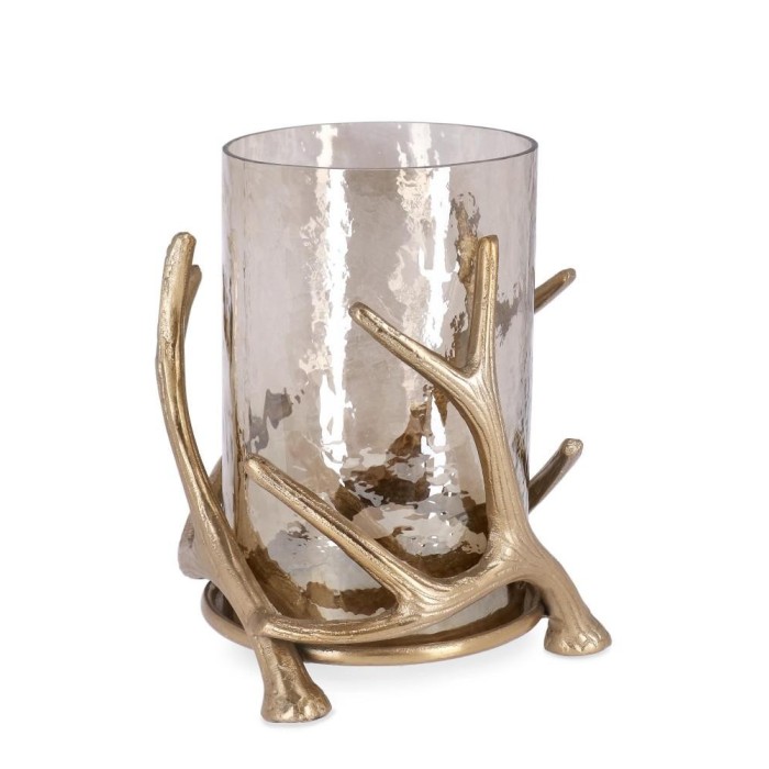 PORTA CANDELA SAGAR ORO H22